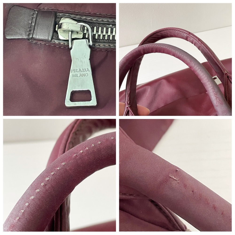 Prada burgundy Tessuto nylon large travel tote bag - Picture 5 of 10